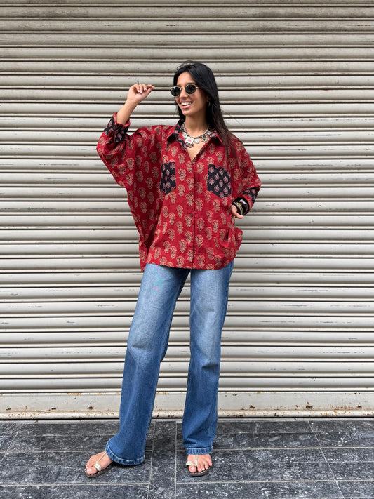 Ambi Ajrakh Cotton Shirt