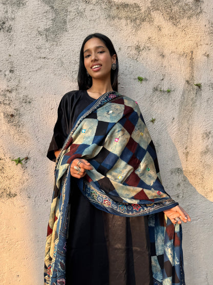 Noor Modal Silk Embroidered Dupatta