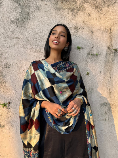 Noor Modal Silk Embroidered Dupatta