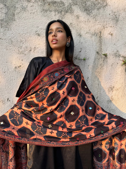 Saanjh Modal Silk Embroidered Dupatta