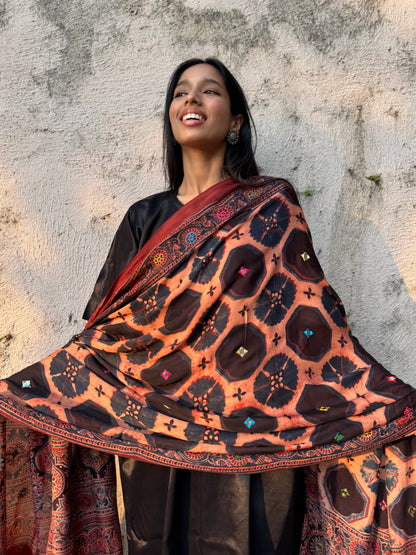 Saanjh Modal Silk Embroidered Dupatta