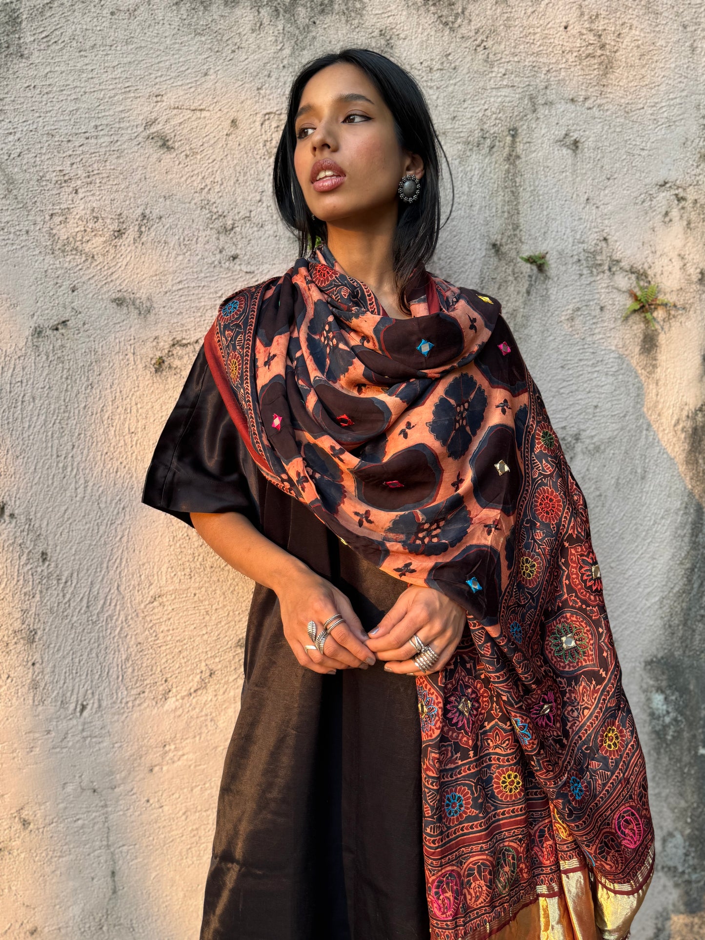 Saanjh Modal Silk Embroidered Dupatta