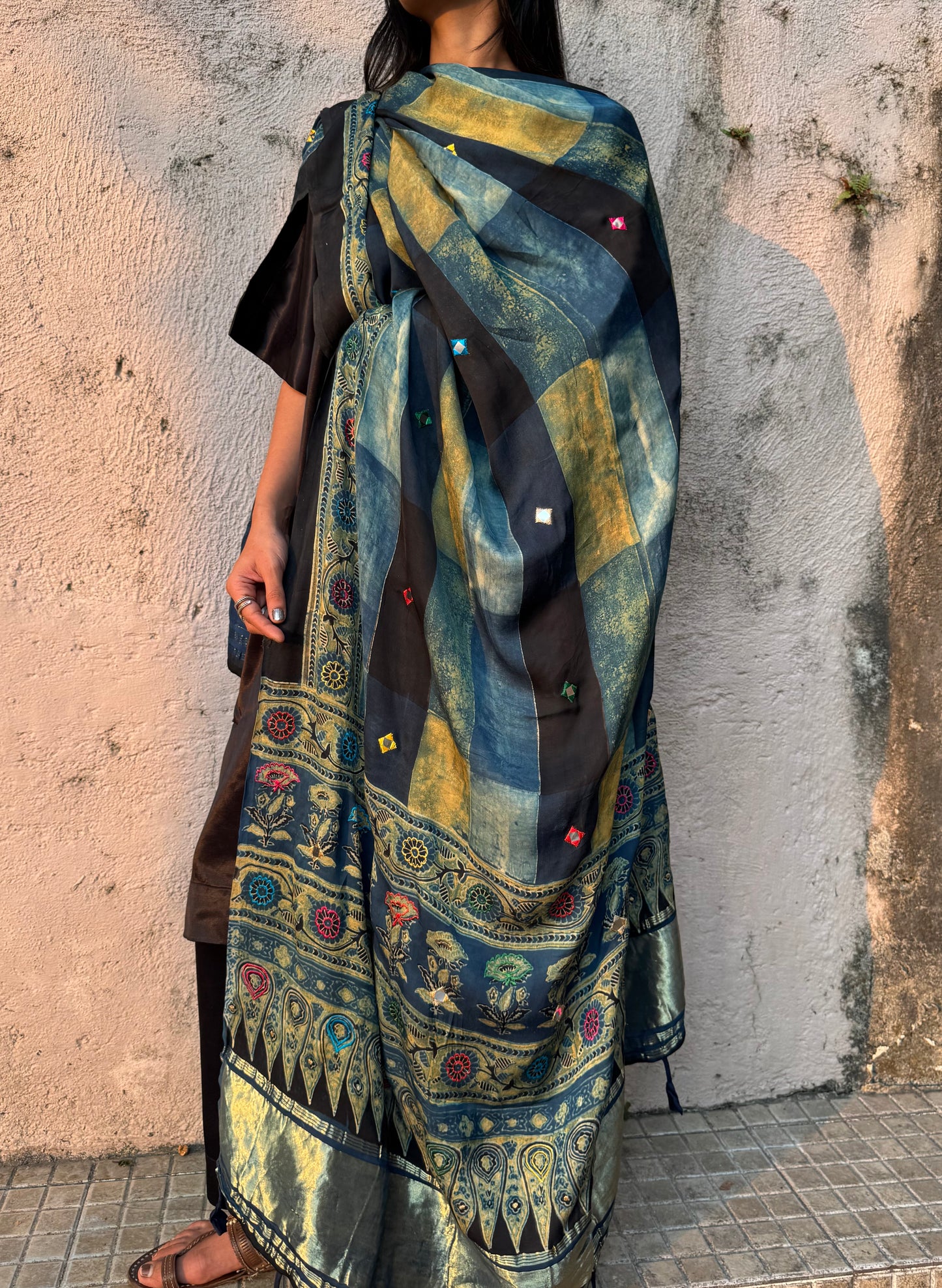 Aarohi Modal Silk Embroidered Dupatta