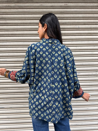 Moss Ajrakh Cotton Shirt