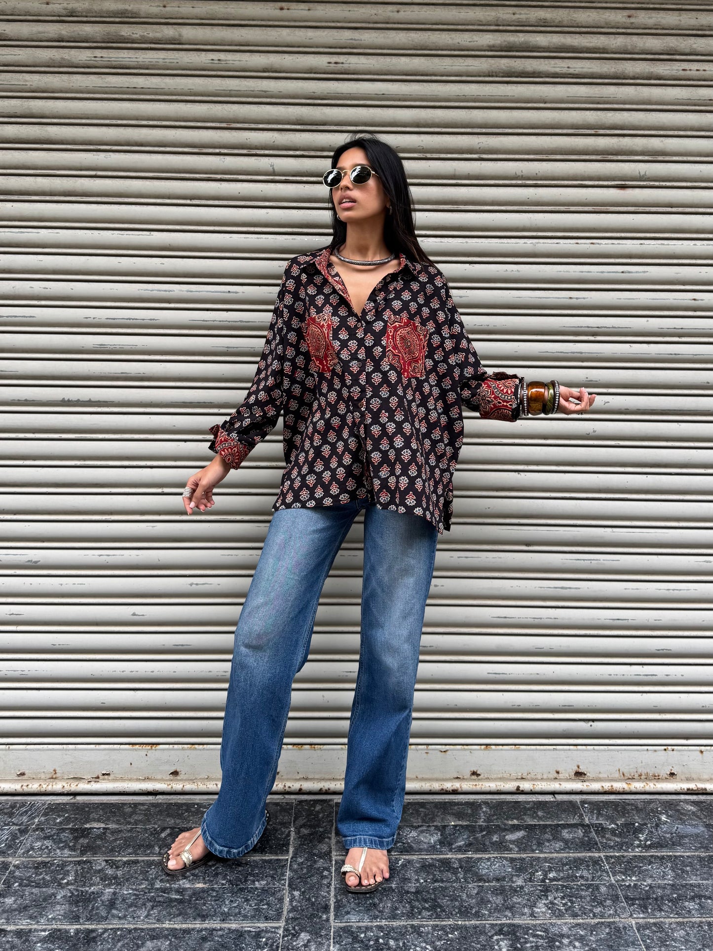 Wildflower Ajrakh Cotton Shirt