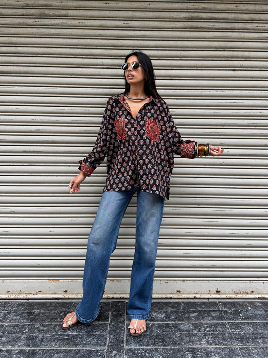 Wildflower Ajrakh Cotton Shirt