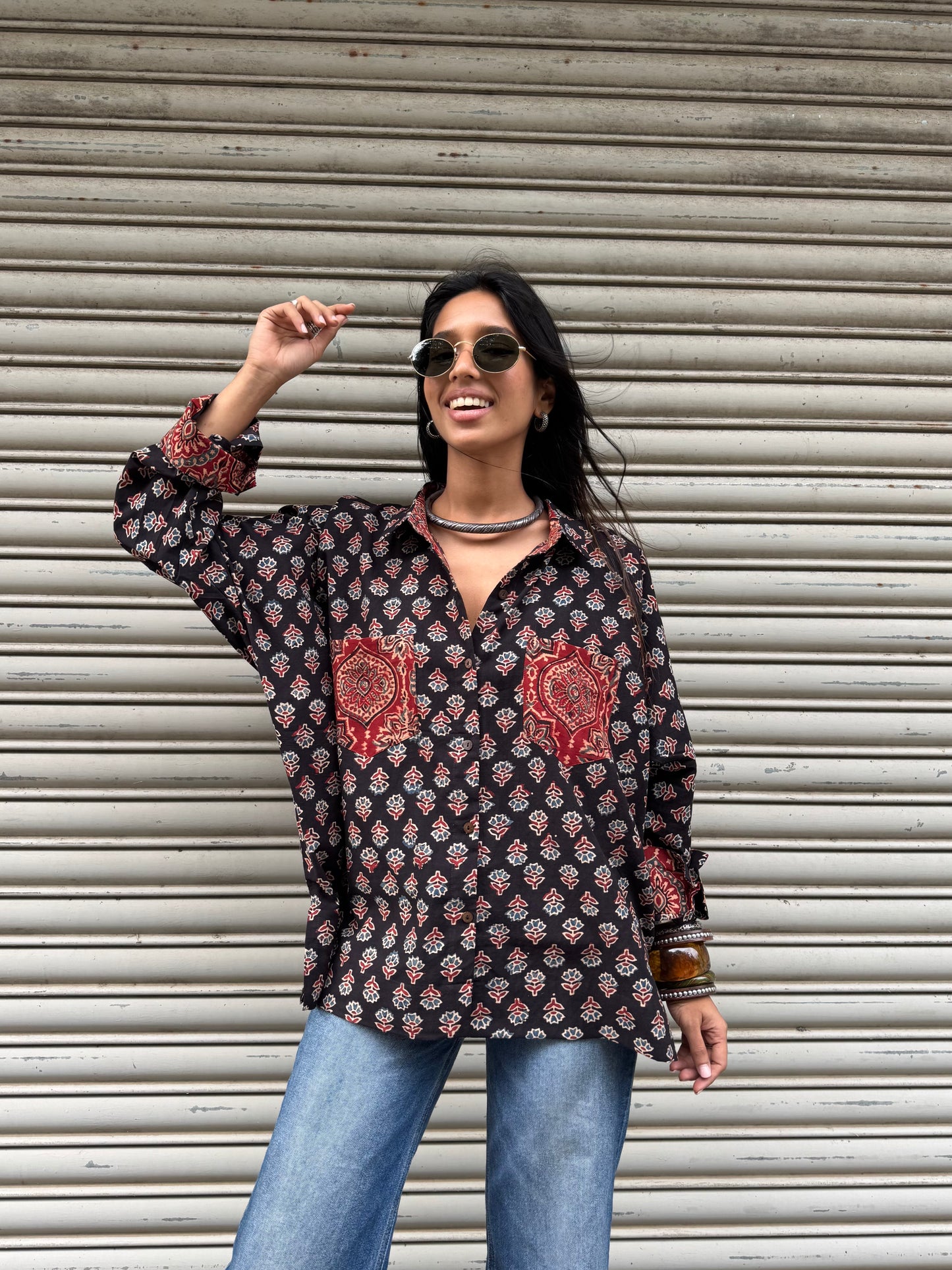 Wildflower Ajrakh Cotton Shirt