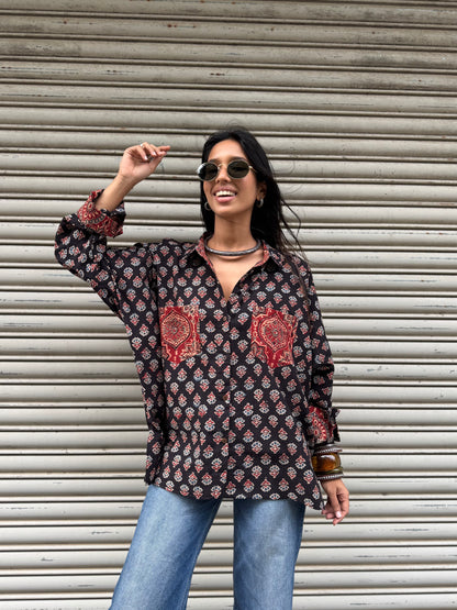 Wildflower Ajrakh Cotton Shirt