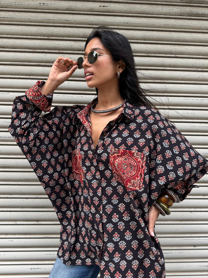 Wildflower Ajrakh Cotton Shirt