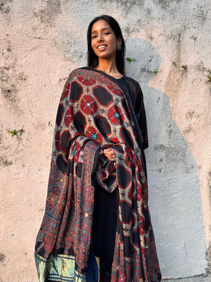 Meher Modal Silk Embroidered Dupatta