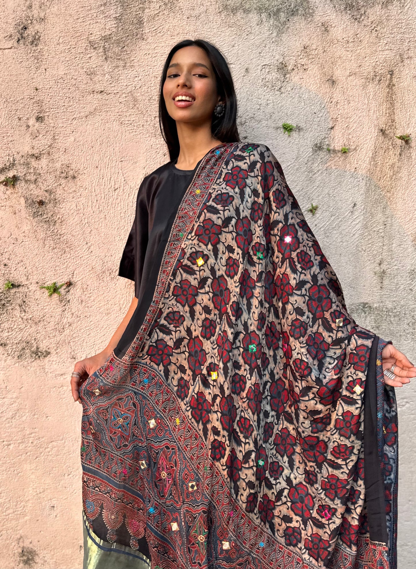 Sakhi Modal Silk Embroidered Dupatta