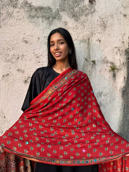 Kamal Modal Silk Embroidered Dupatta