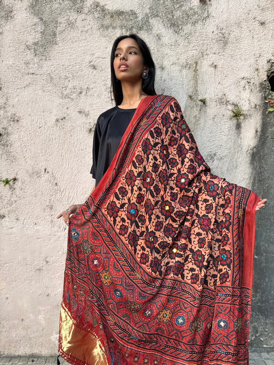 Sutra Modal Silk Embroidered Dupatta