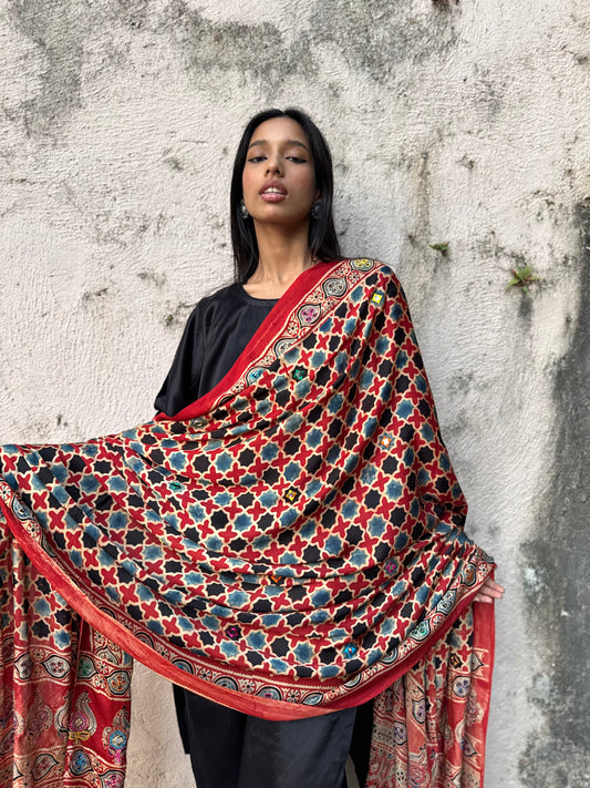 Oorja Modal Silk Embroidered Dupatta