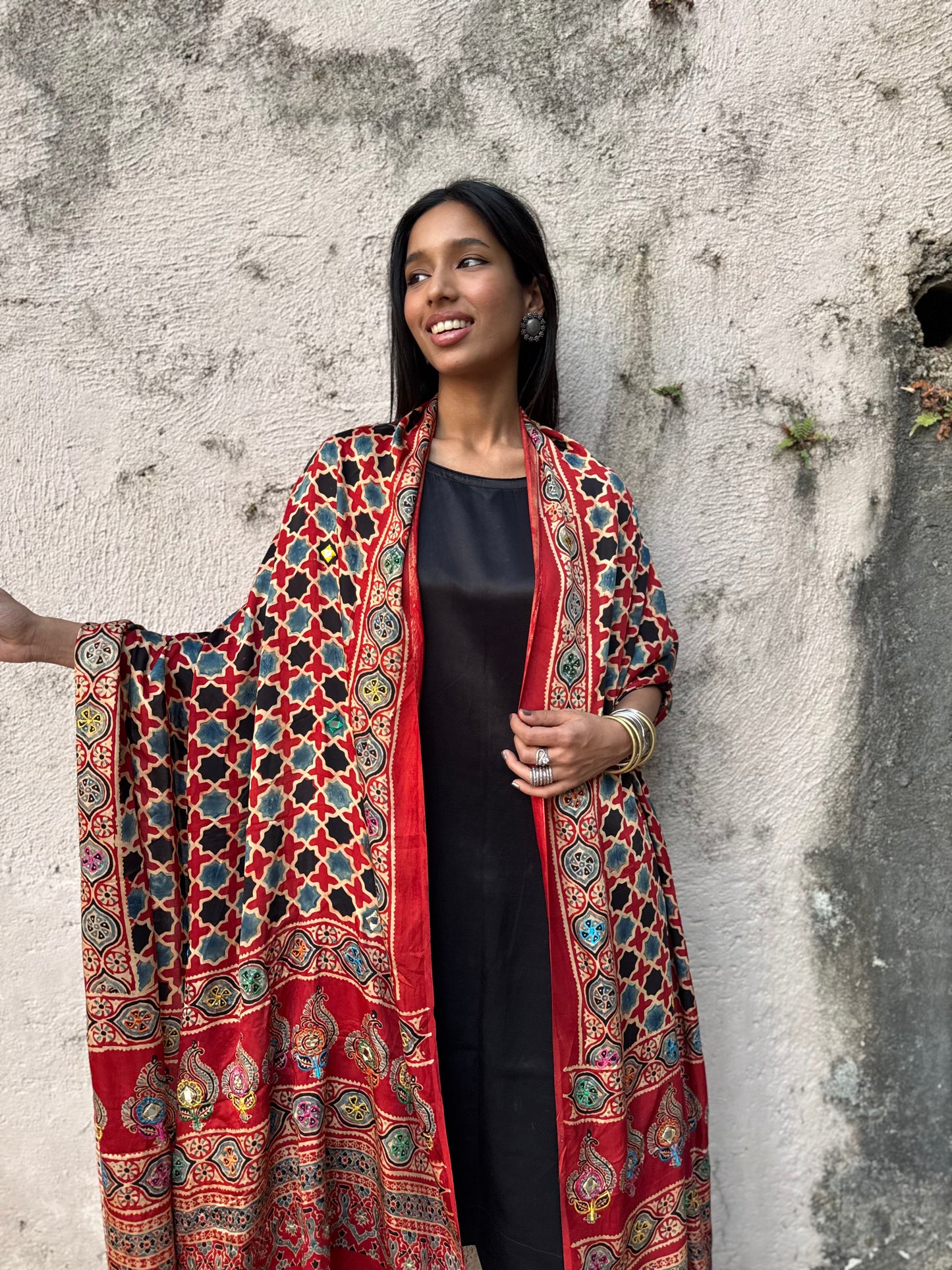 Oorja Modal Silk Embroidered Dupatta