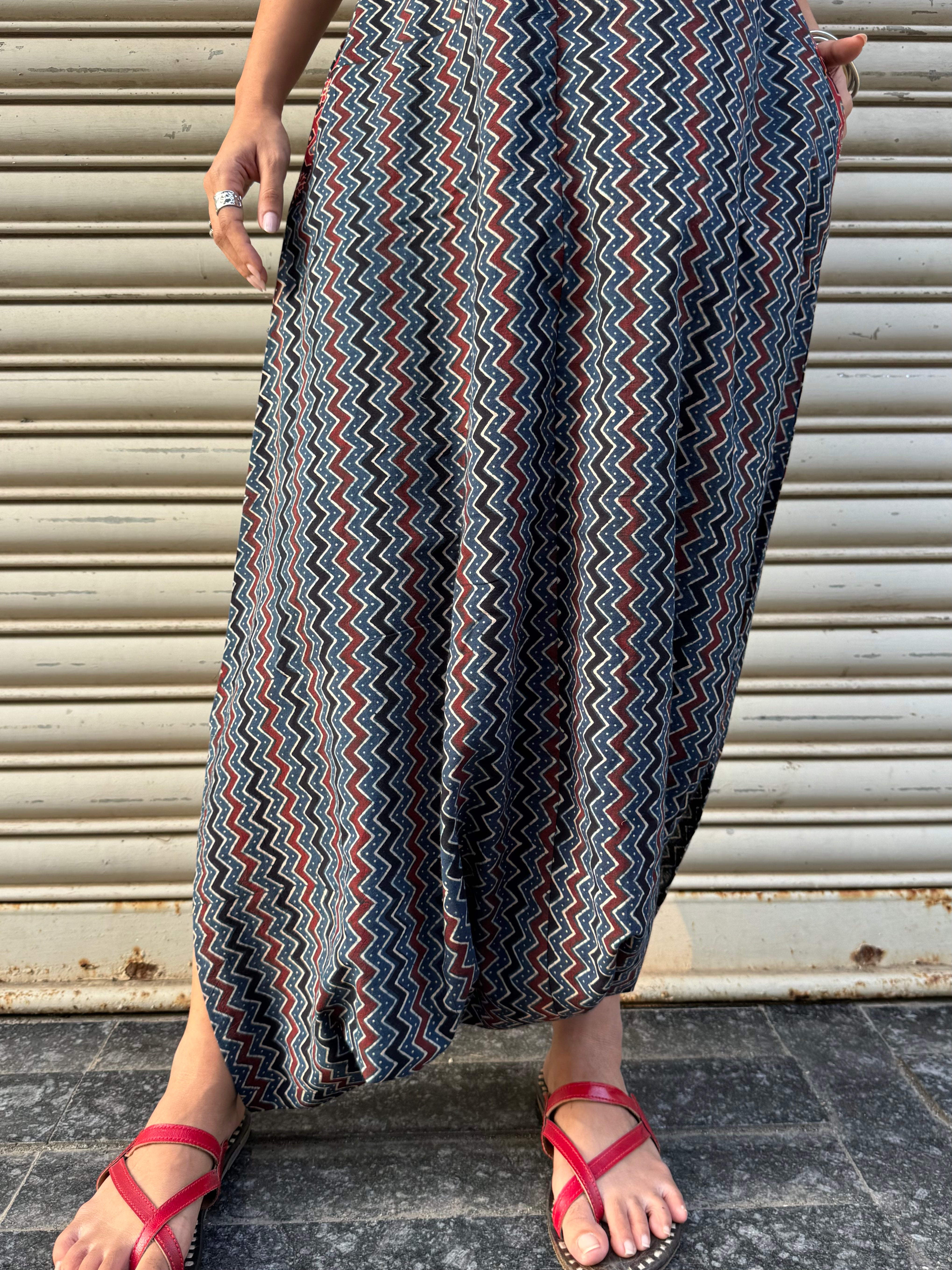 Neel Leheriya Ajrakh Dhoti Jumpsuit