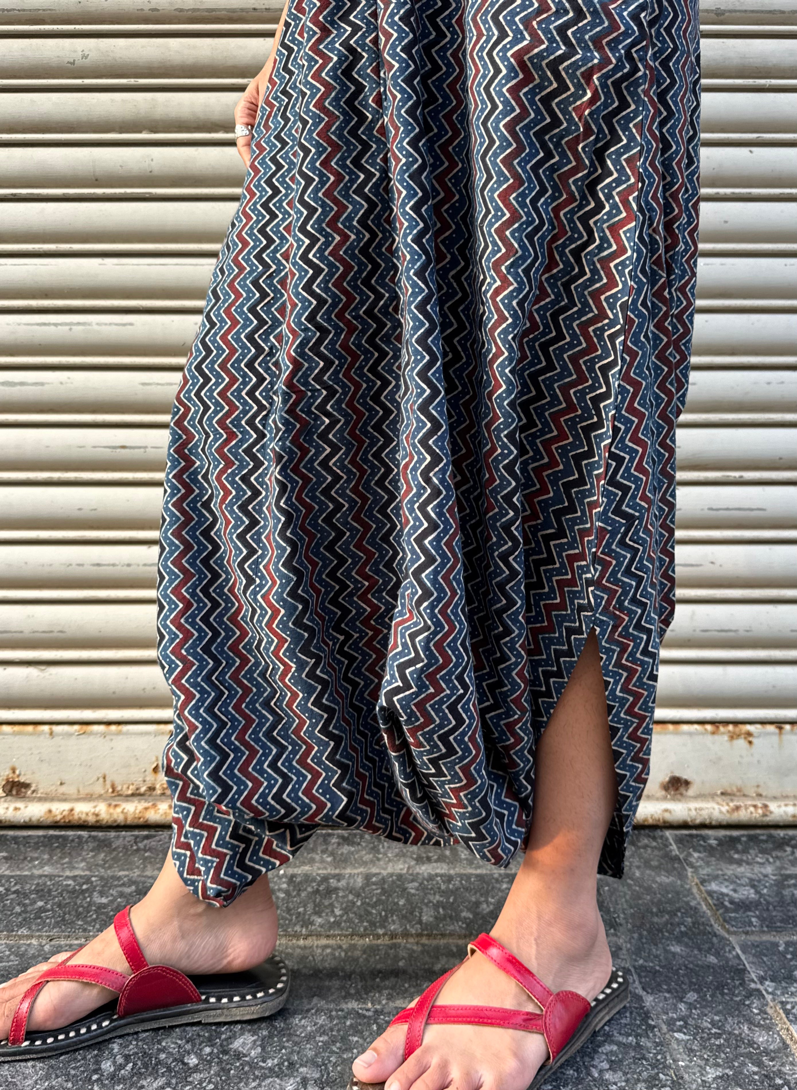 Neel Leheriya Ajrakh Dhoti Jumpsuit