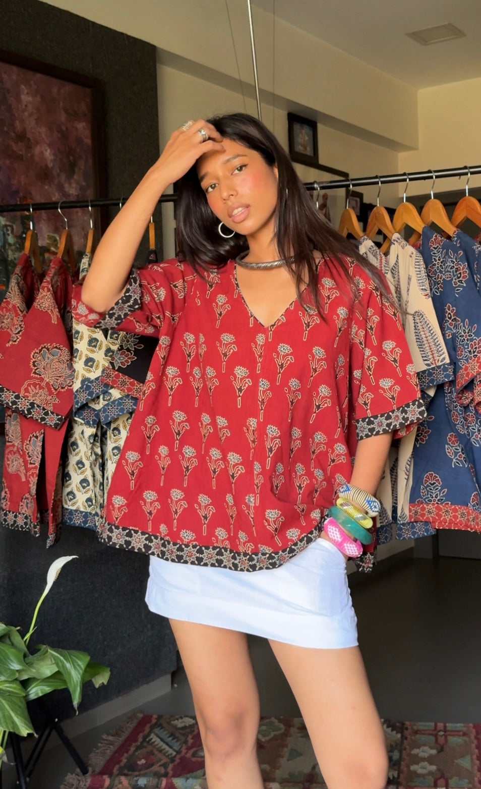 Ruby Ajrakh Cotton Boxy Top
