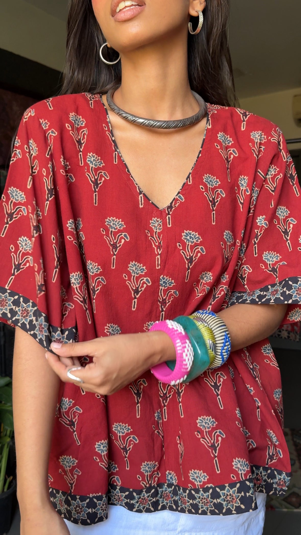 Ruby Ajrakh Cotton Boxy Top