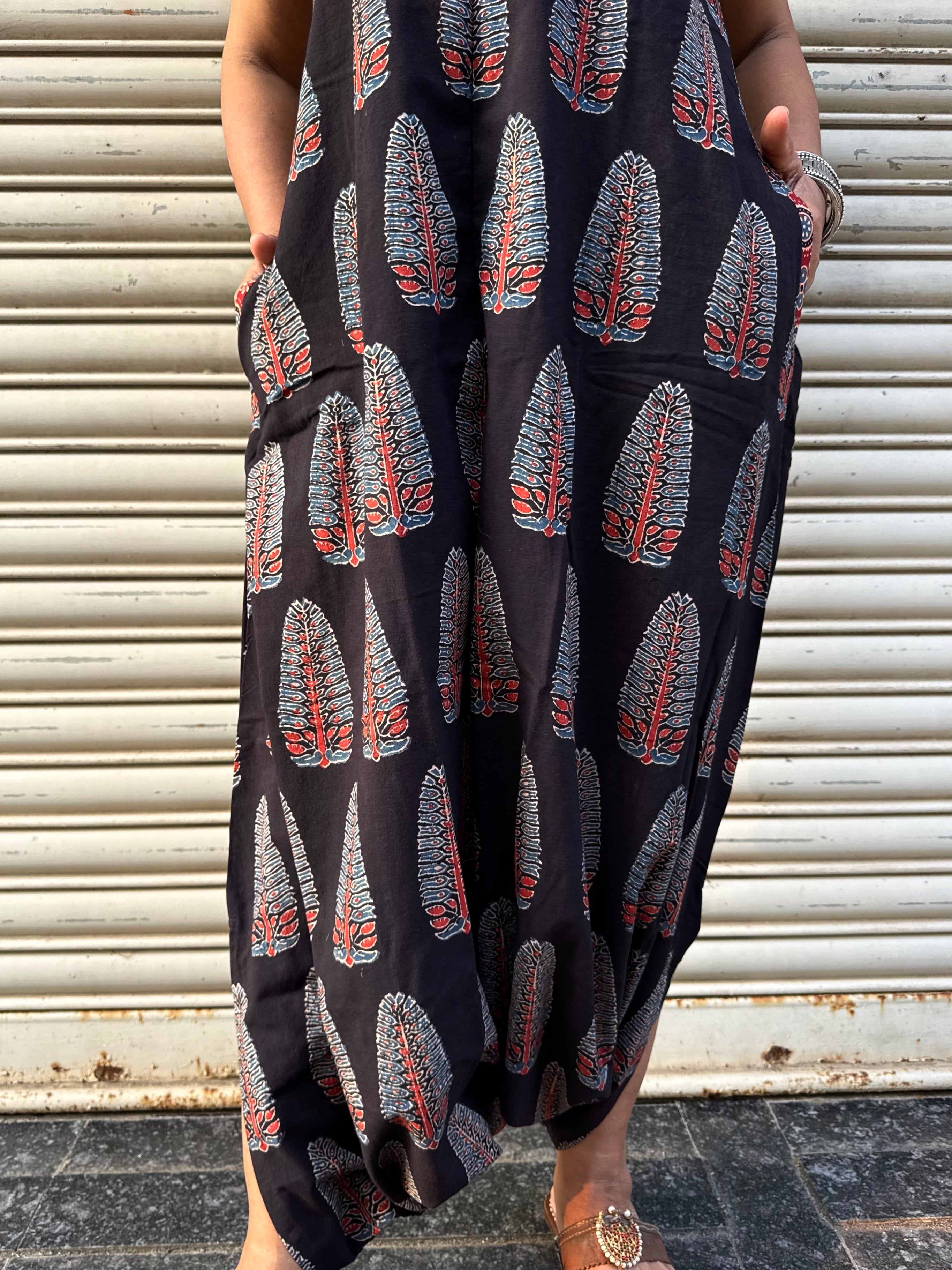 Kaala Anaaras Ajrakh Dhoti Jumpsuit