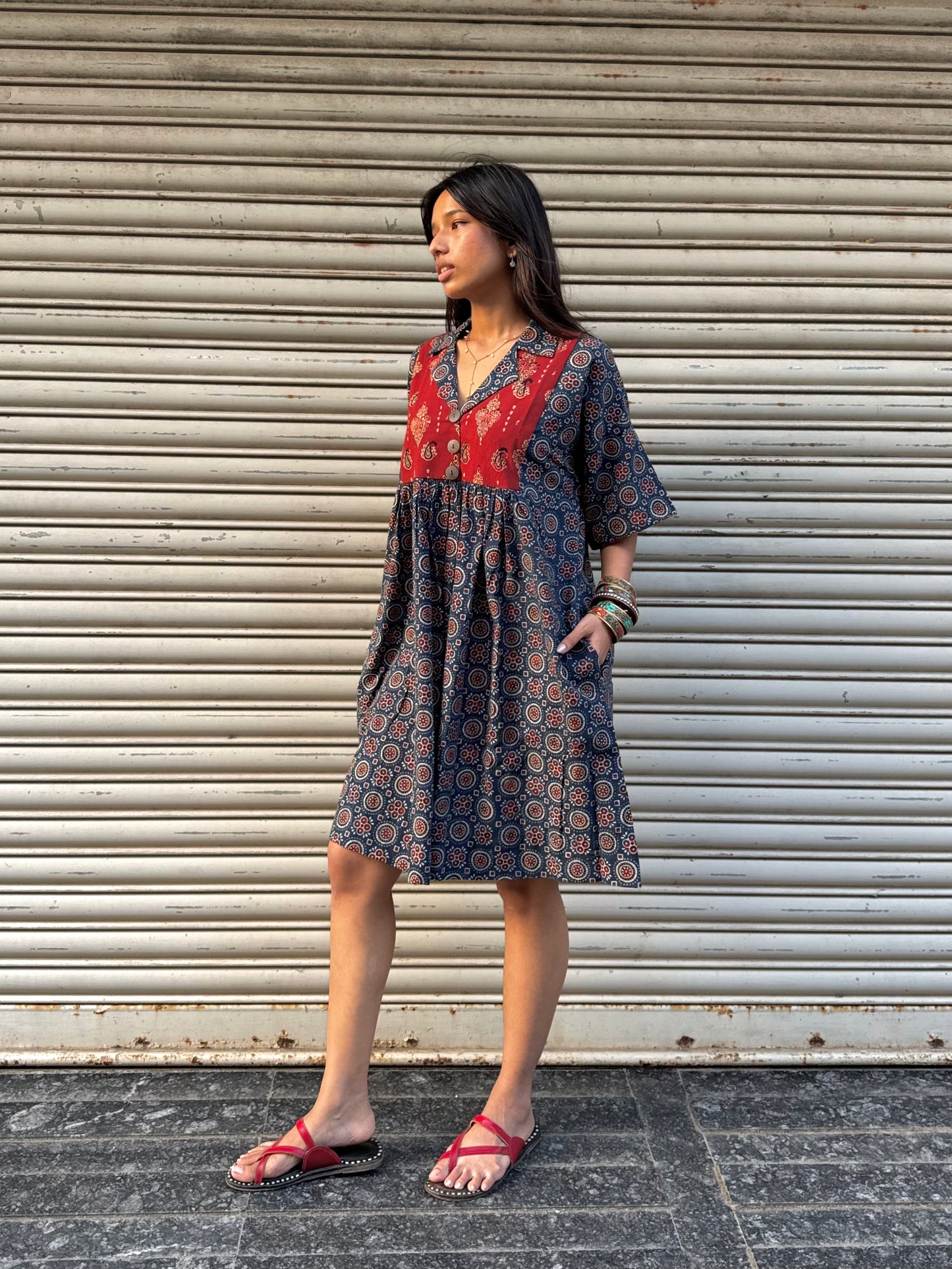 Indigo Chulbuli Cotton Dress (READY TO DISPATCH)
