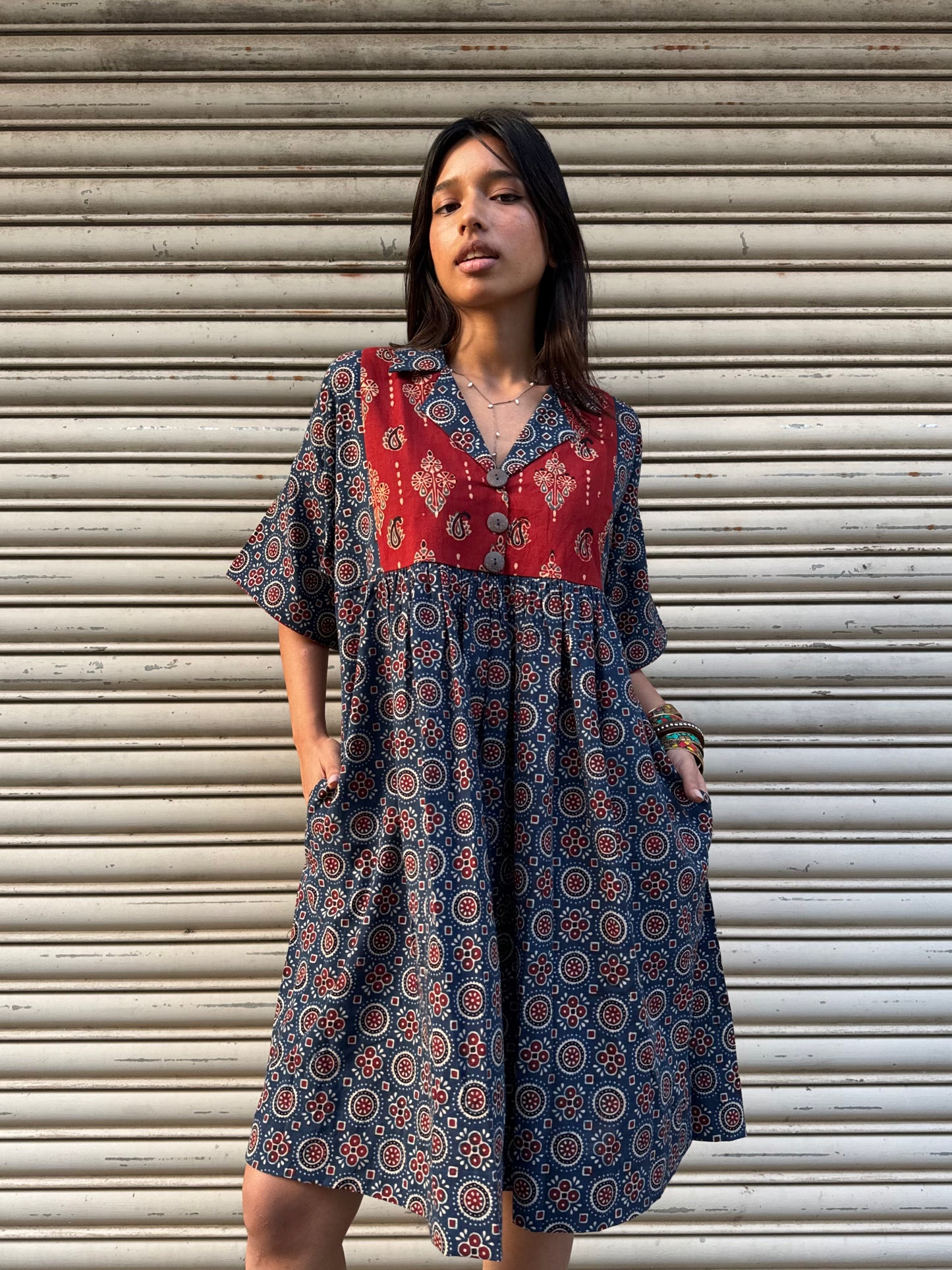 Indigo Chulbuli Cotton Dress (READY TO DISPATCH)