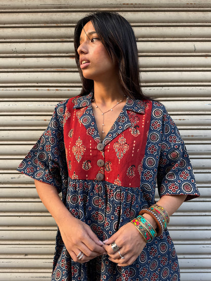 Indigo Chulbuli Cotton Dress (READY TO DISPATCH)