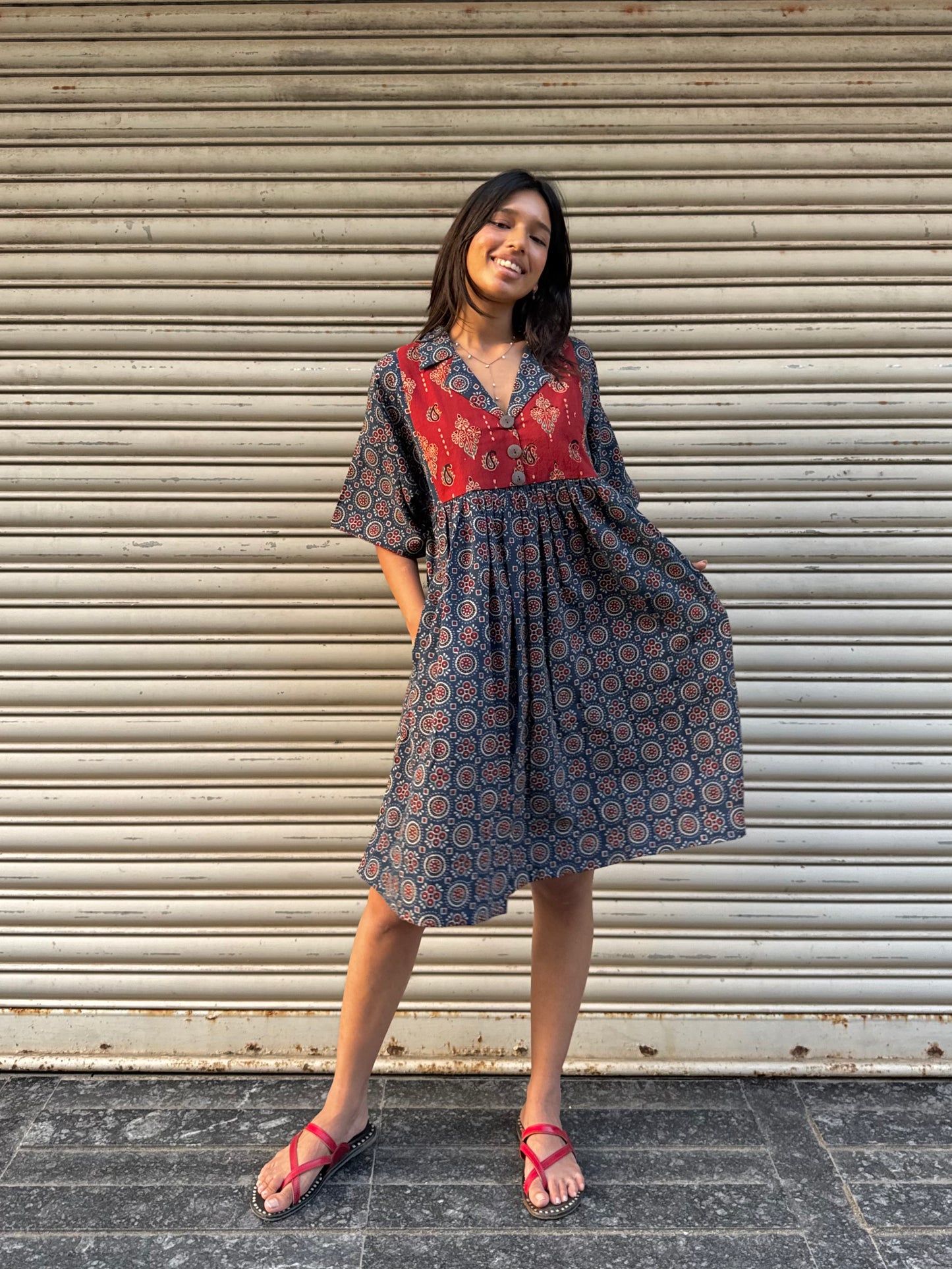 Indigo Chulbuli Cotton Dress (READY TO DISPATCH)