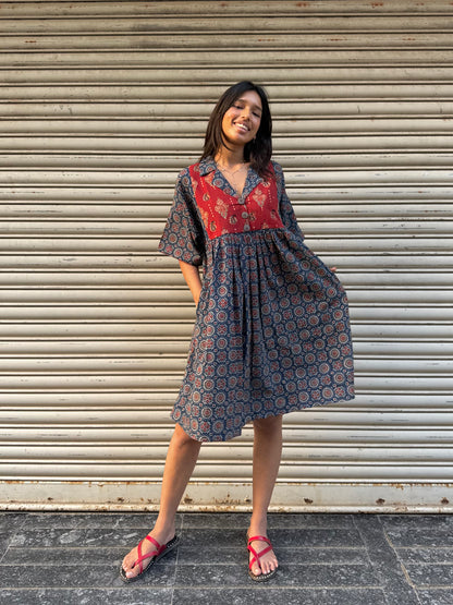 Indigo Chulbuli Cotton Dress (READY TO DISPATCH)