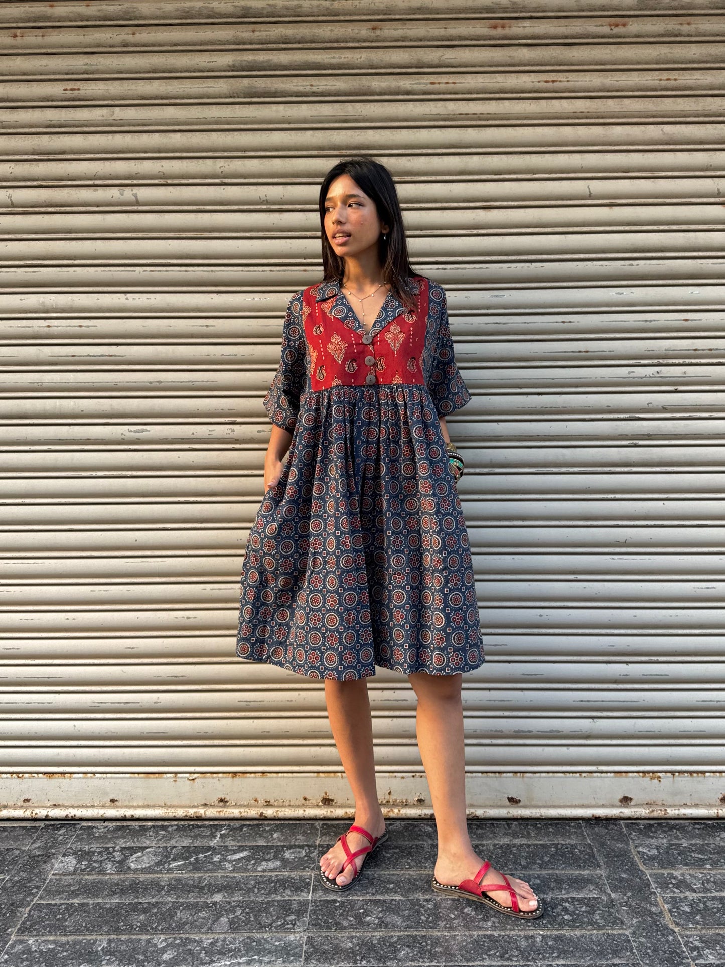 Indigo Chulbuli Cotton Dress (READY TO DISPATCH)