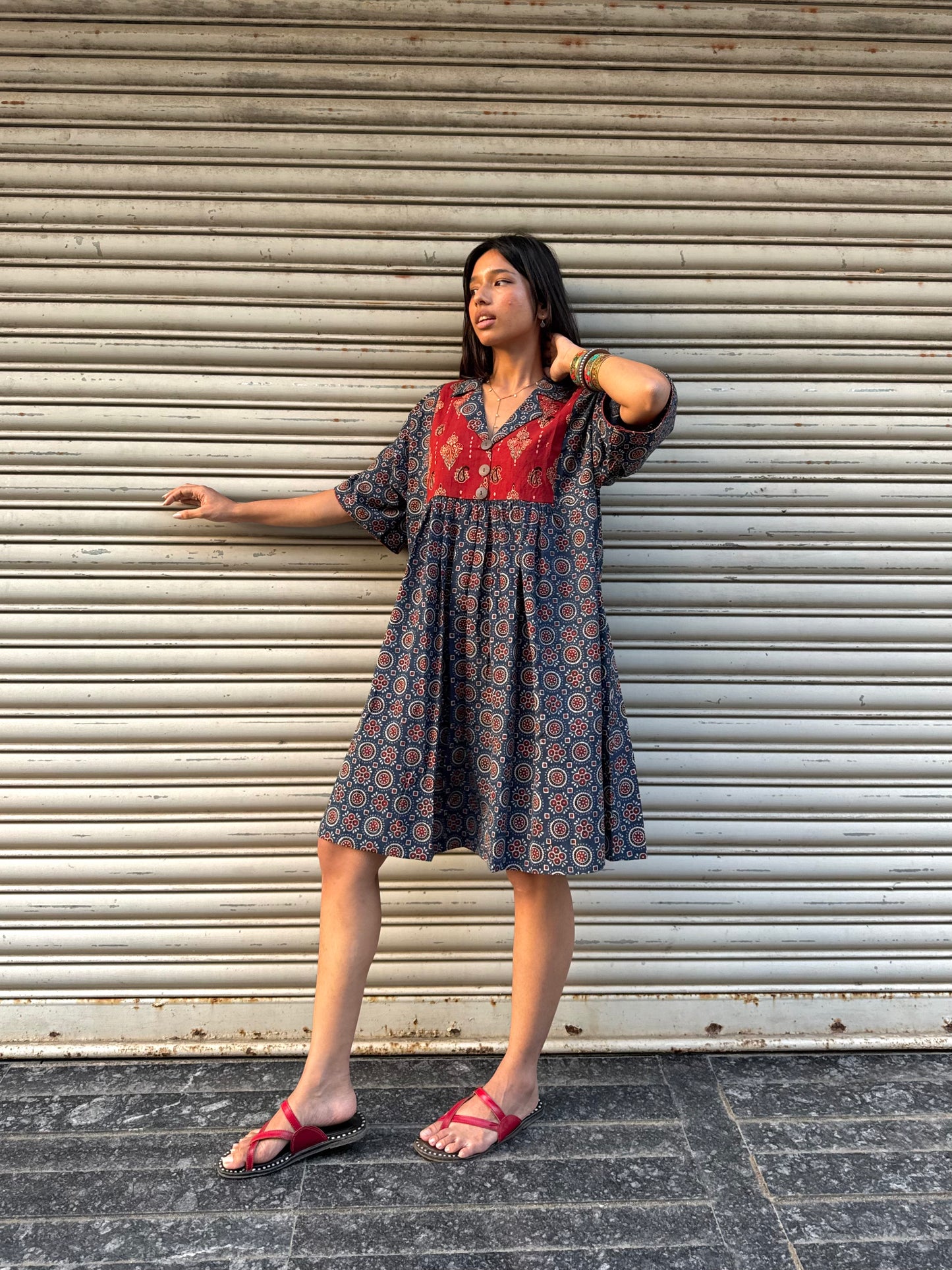 Indigo Chulbuli Cotton Dress (READY TO DISPATCH)