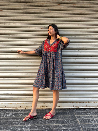 Indigo Chulbuli Cotton Dress (READY TO DISPATCH)