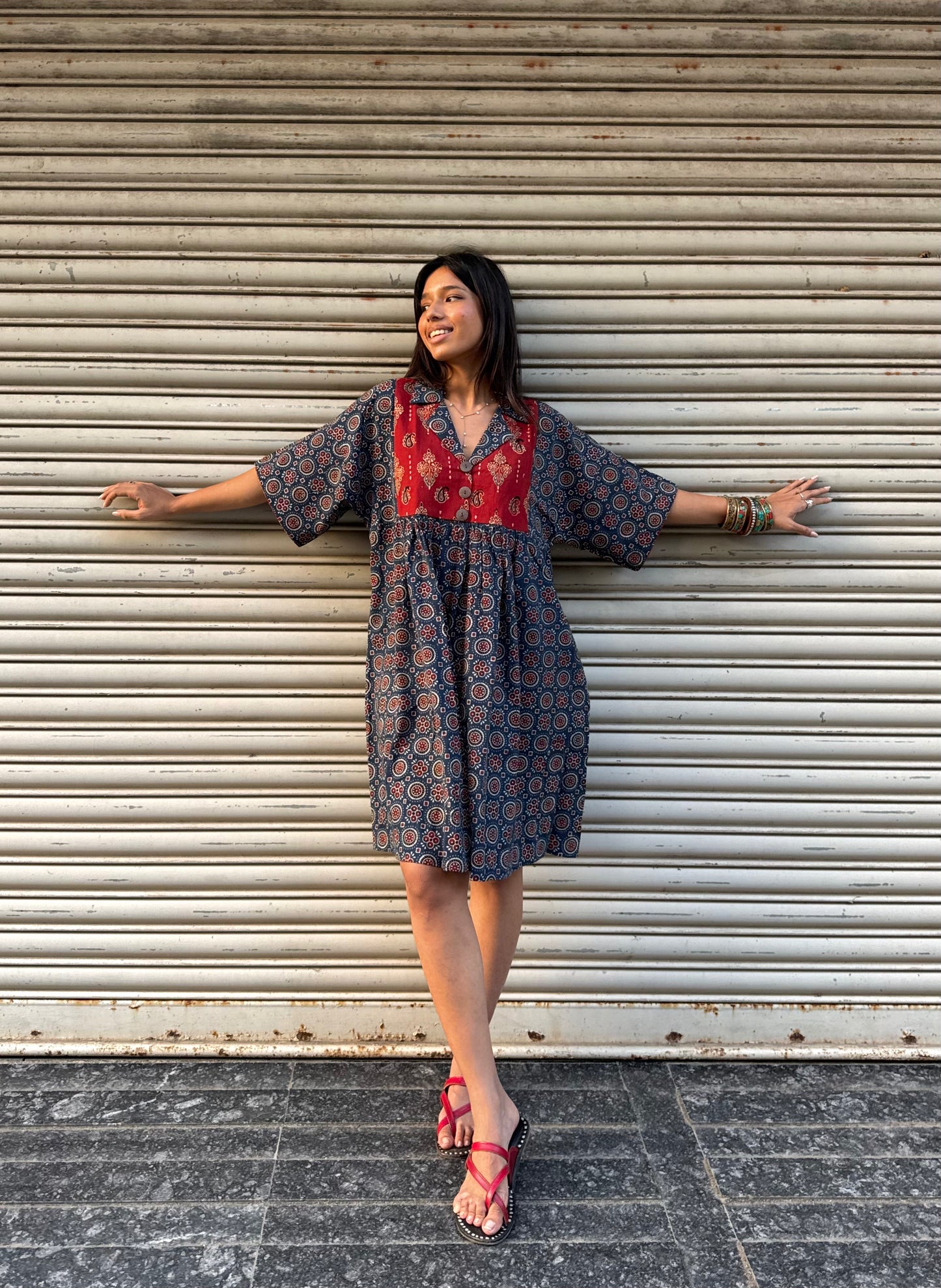 Indigo Chulbuli Cotton Dress (READY TO DISPATCH)