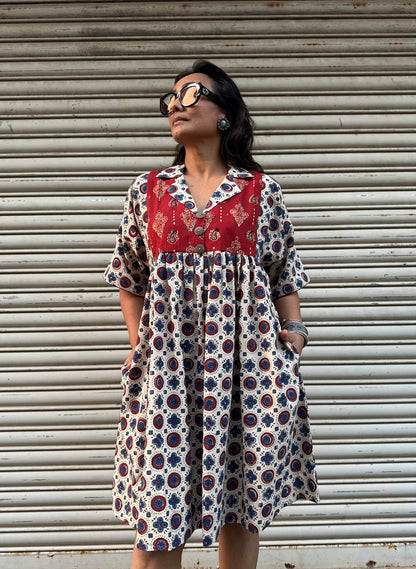 Vanilla Chulbuli Cotton Dress (READY TO DISPATCH)