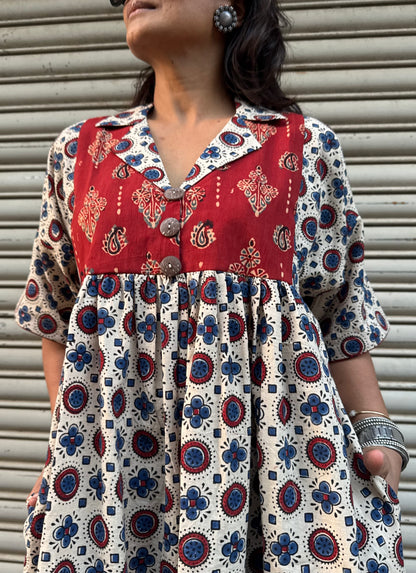 Vanilla Chulbuli Cotton Dress (READY TO DISPATCH)