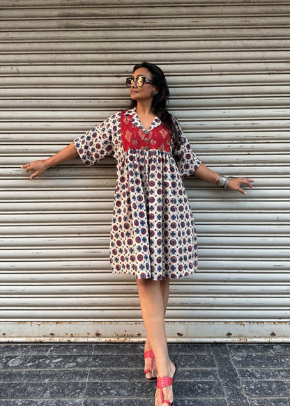 Vanilla Chulbuli Cotton Dress (READY TO DISPATCH)