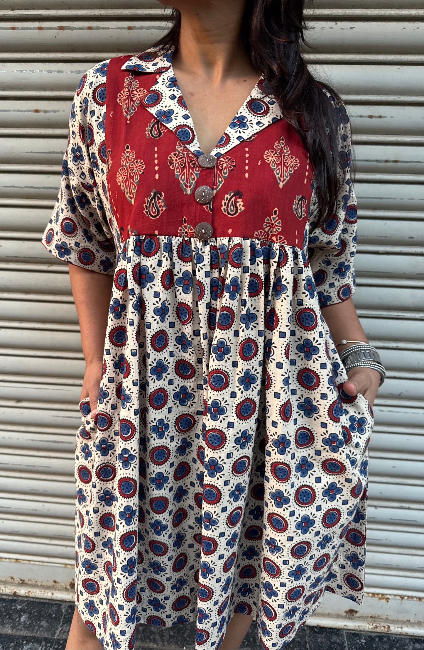 Vanilla Chulbuli Cotton Dress (READY TO DISPATCH)