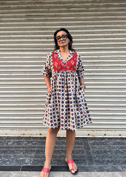 Vanilla Chulbuli Cotton Dress (READY TO DISPATCH)