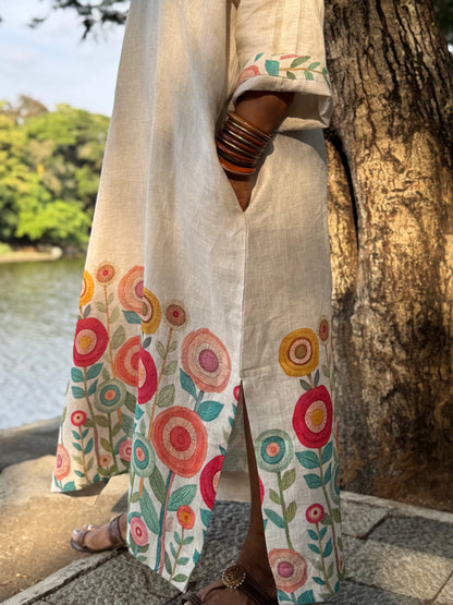 Garden linen kaftan dress