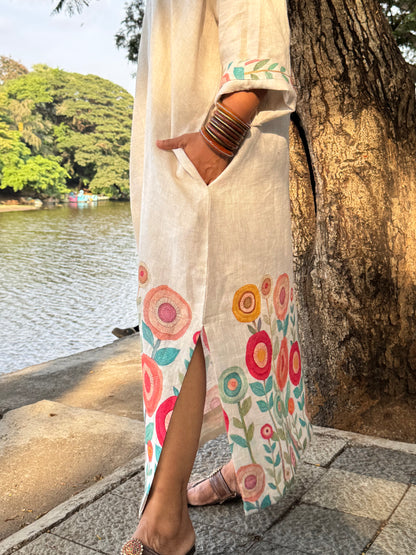 Garden linen kaftan dress
