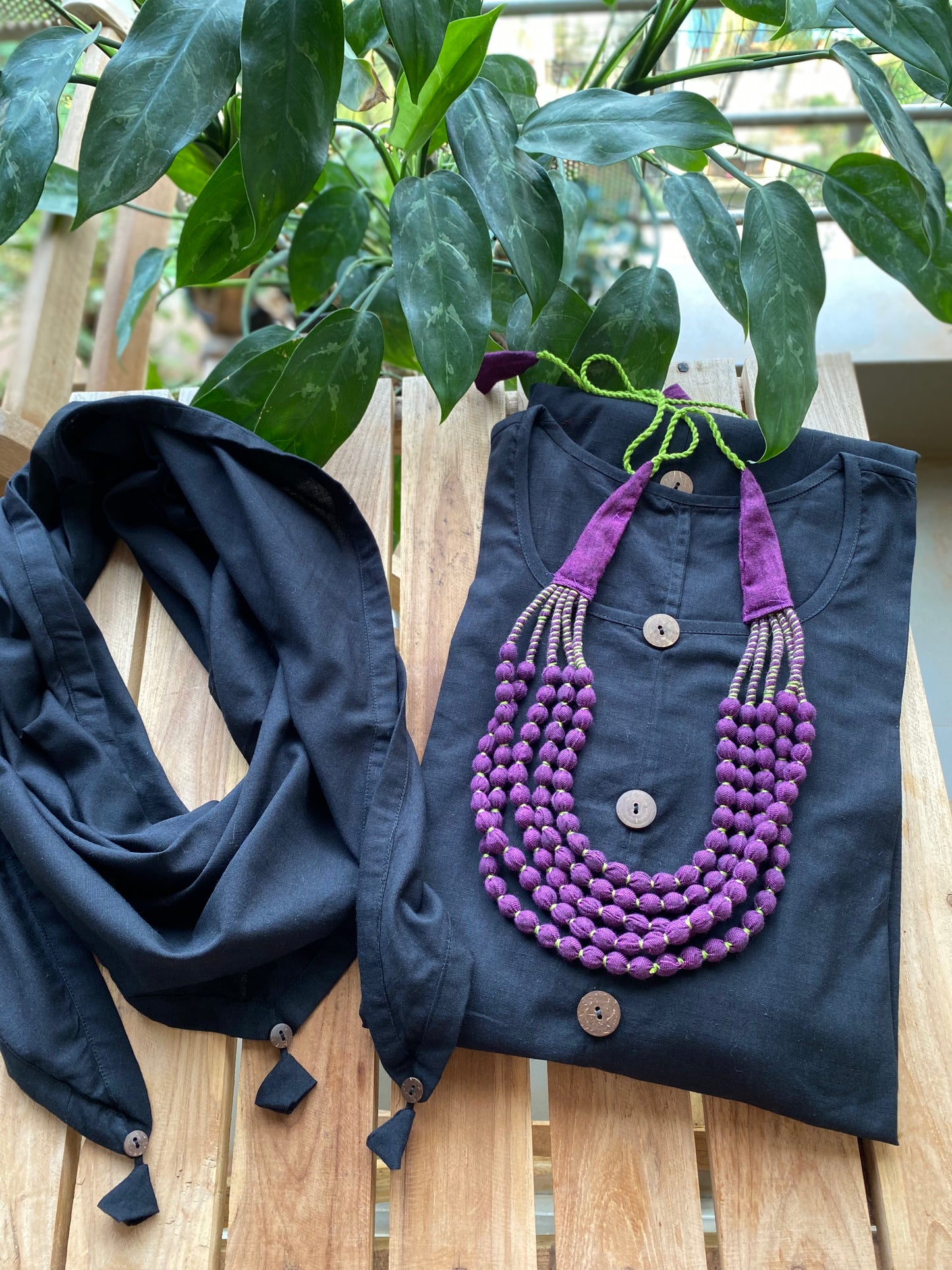 Black Jhabla dress WITH SCARF