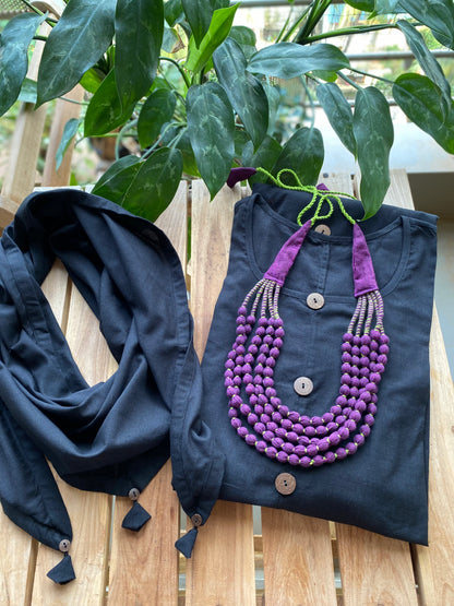 Black Jhabla dress WITH SCARF