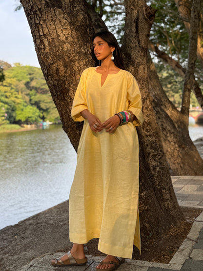 Butter linen kaftan dress