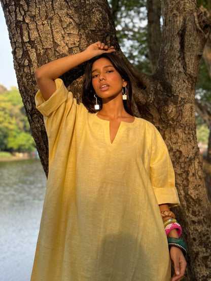 Butter linen kaftan dress