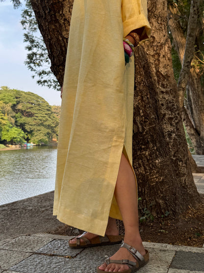 Butter linen kaftan dress