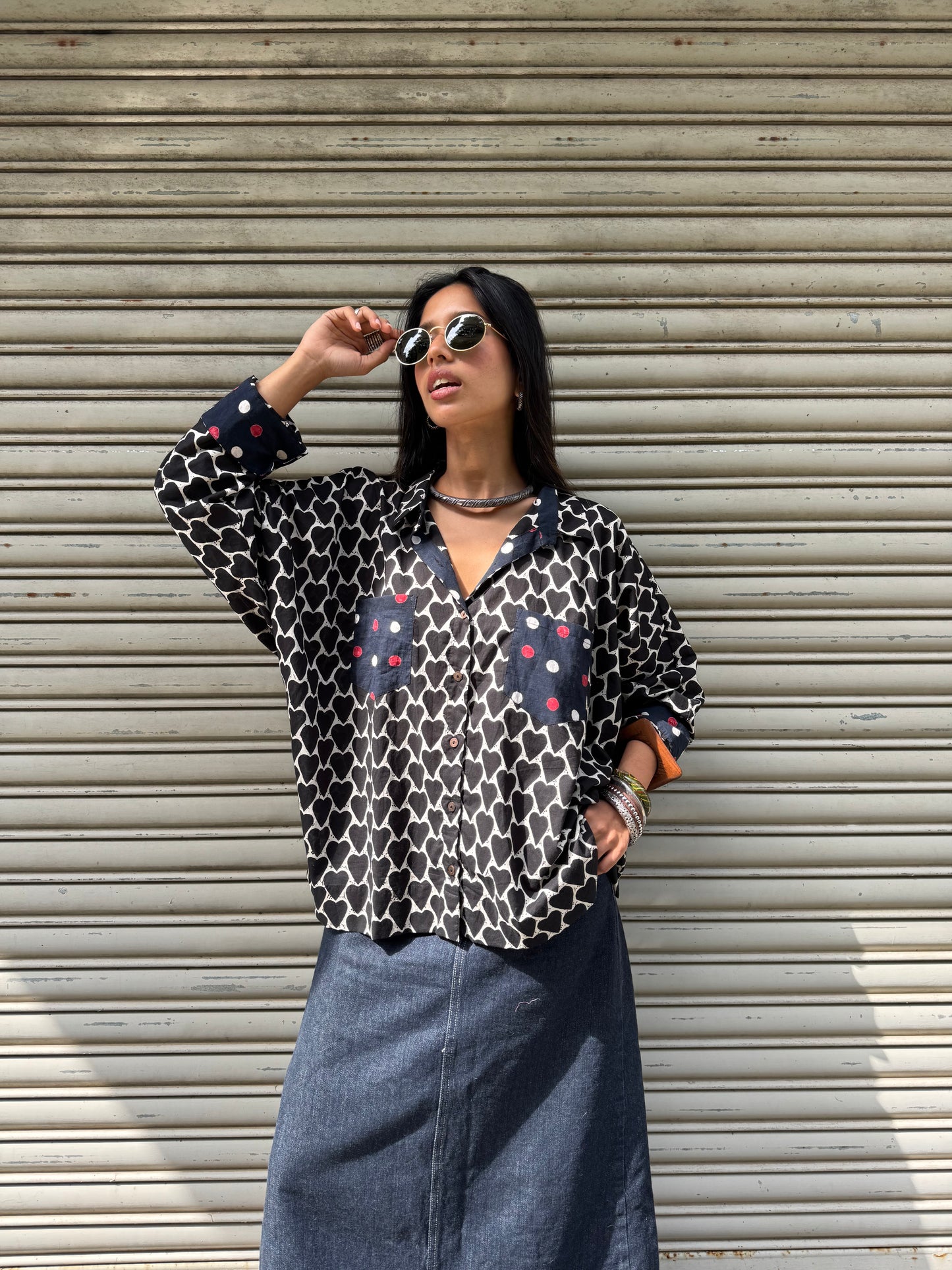 Ebony Heart Cotton Shirt