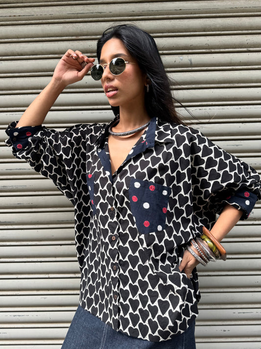 Ebony Heart Cotton Shirt