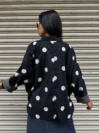 Black Monochrome Cotton Shirt