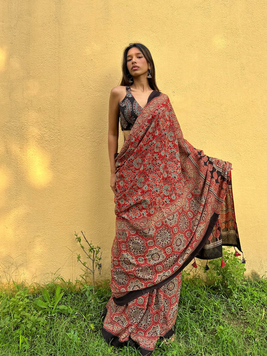 Garima Cotton Ajrakh saree