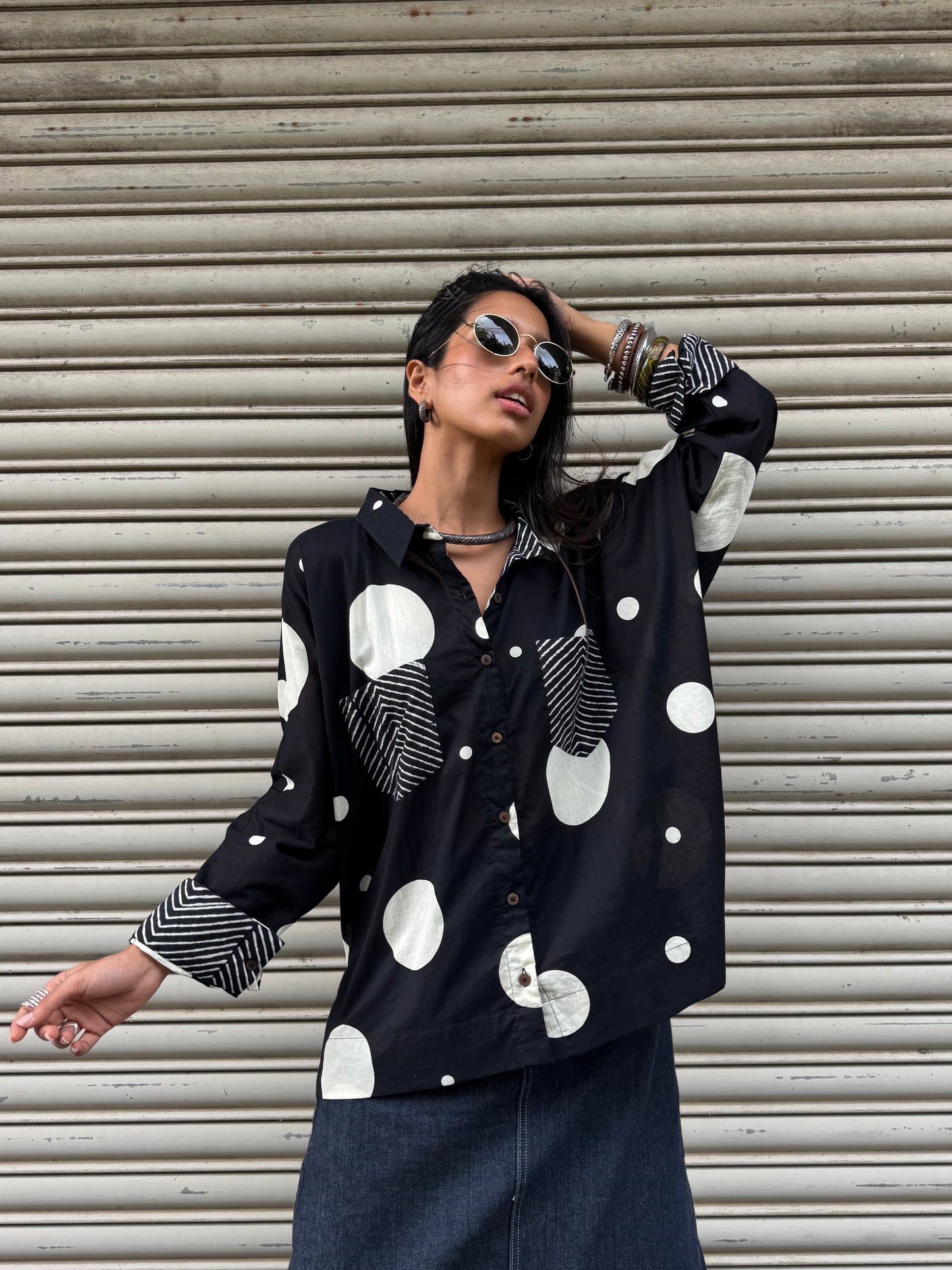 Midnight Monochrome Cotton Shirt